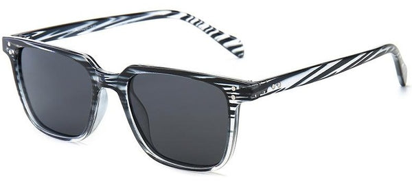 Men's Modern Zebra Dark Lens Transparent Sunglasses