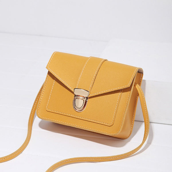 Luxurious Yellow Leather Small Crossbody Bag