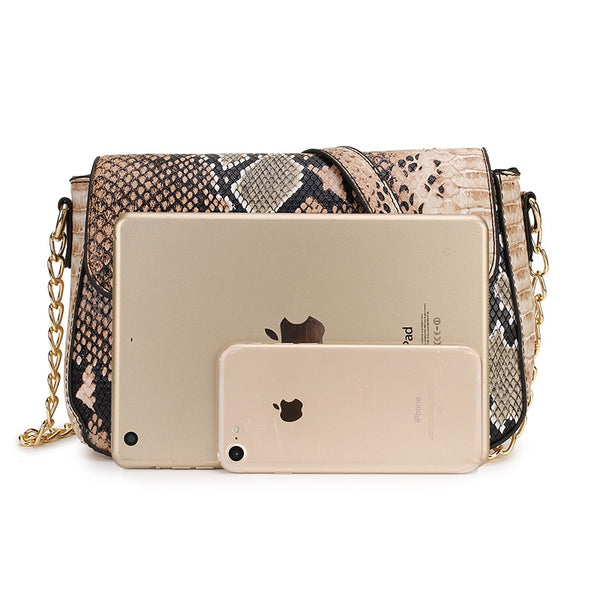 Elegant Women's Python Leather Clutch Shoulder Bag/Purse