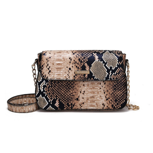 Elegant Women's Python Leather Clutch Shoulder Bag/Purse