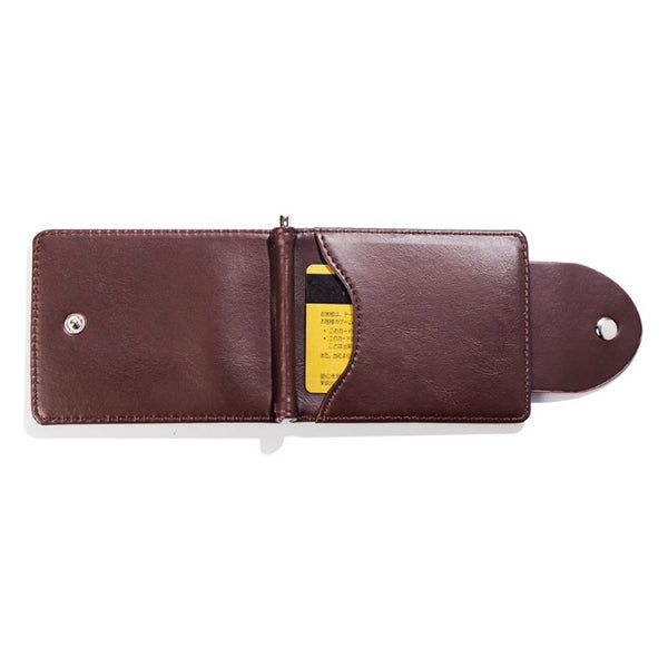 Men's Sleek Modern Thin Hasp Closure Leather Wallet