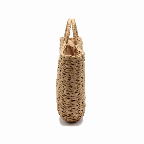 Handmade Large Women's Semicircle Woven Straw Tote