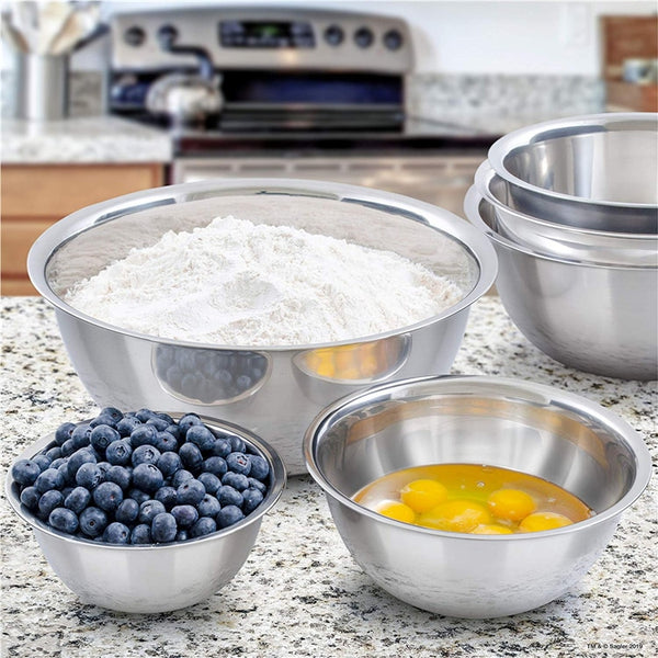 6 Pcs Set of Stainless Steel Luxury Mixing Kitchen Bowls