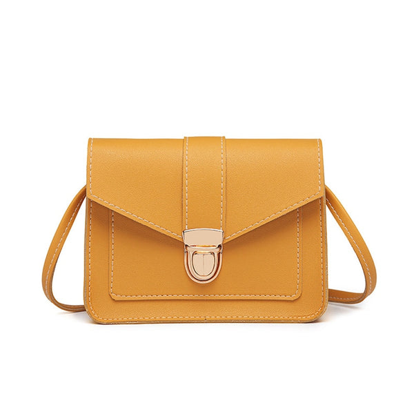 Luxurious Yellow Leather Small Crossbody Bag