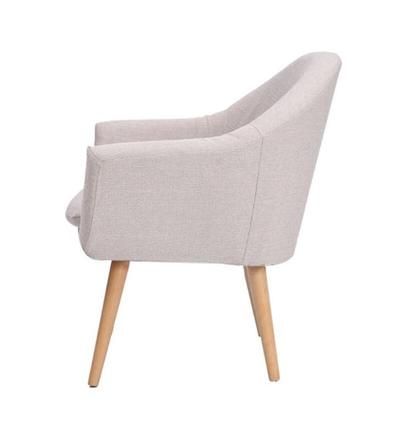 Elegant Upholstered Fabric Club Chair w Ottoman