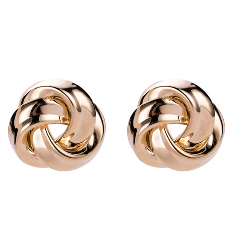 High Fashion Oversized Gold Knot Earrings