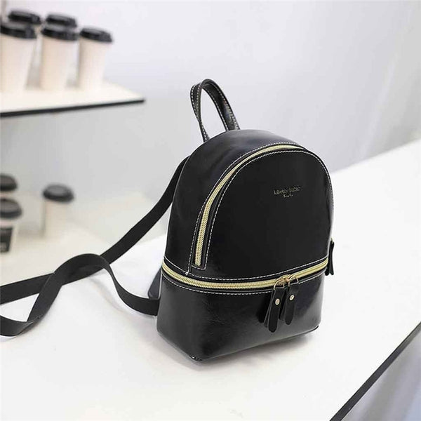 Leather Mini European Women's Backpack