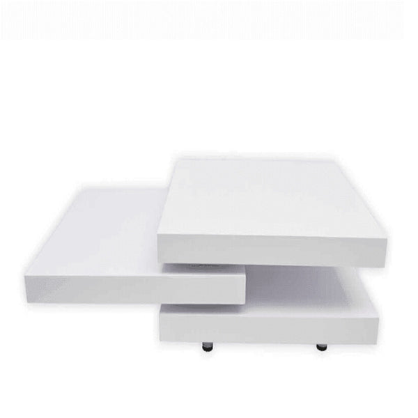 Modern Square White Shelved Coffee Table