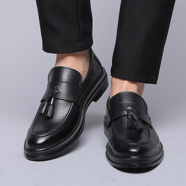 Men's Minimalist Luxury Leather Tassel Dress Loafers