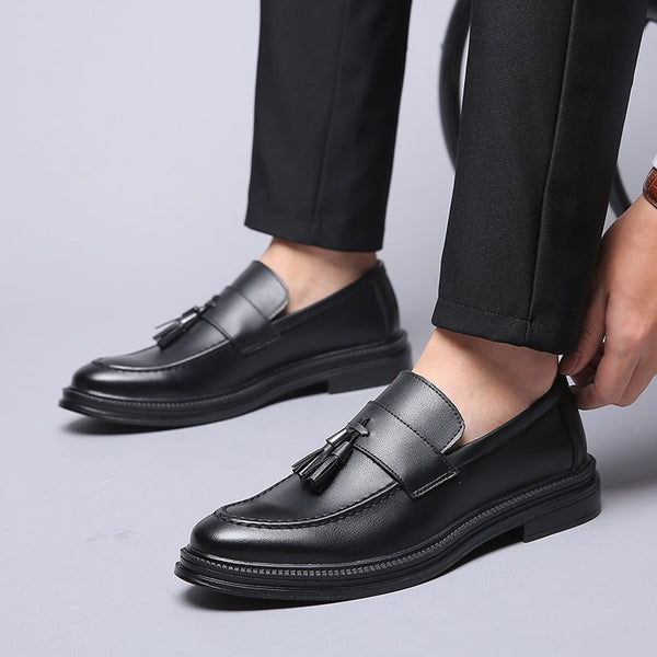 Men's Minimalist Luxury Leather Tassel Dress Loafers