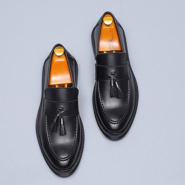 Men's Minimalist Luxury Leather Tassel Dress Loafers