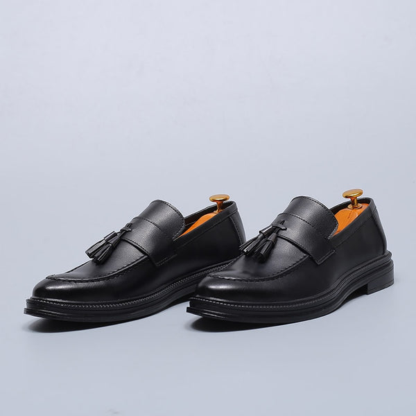 Men's Minimalist Luxury Leather Tassel Dress Loafers