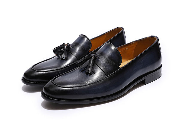 Handmade 100% Genuine Leather Men's Tassel Dress Loafers