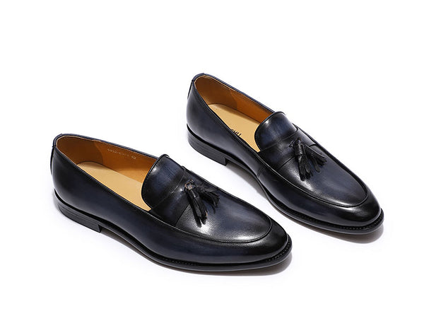 Handmade 100% Genuine Leather Men's Tassel Dress Loafers