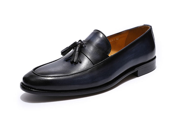 Handmade 100% Genuine Leather Men's Tassel Dress Loafers