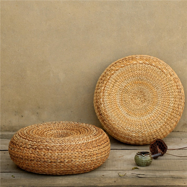 Handcrafted Rattan Wicker Pouf Ottoman