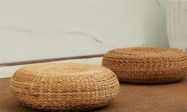 Handcrafted Rattan Wicker Pouf Ottoman