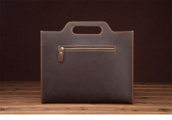 Men's Luxury Genuine Leather Retro Laptop Tote Briefcase