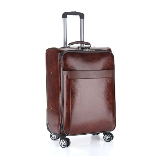 Luxurious Brown Leather Professionals Travel Suitcase