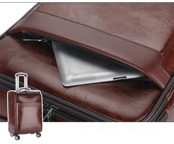 Luxurious Brown Leather Professionals Travel Suitcase