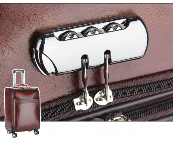 Luxurious Brown Leather Professionals Travel Suitcase