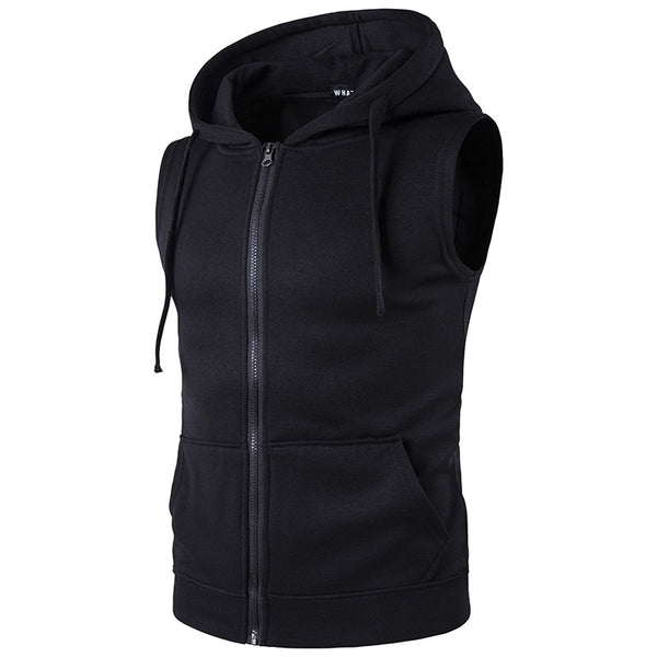 Men's Modern Athletic-Wear Sleeveless Hoodie Sweatshirt