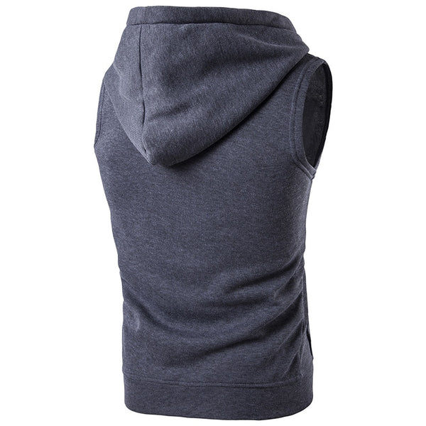 Men's Modern Athletic-Wear Sleeveless Hoodie Sweatshirt