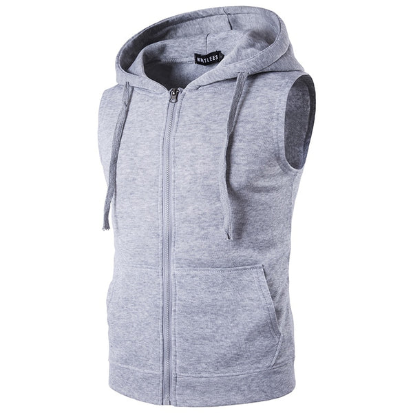 Men's Modern Athletic-Wear Sleeveless Hoodie Sweatshirt