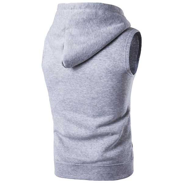 Men's Modern Athletic-Wear Sleeveless Hoodie Sweatshirt