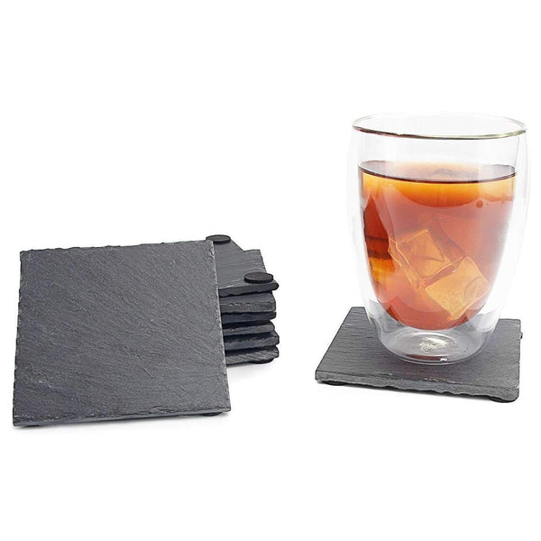 Luxurious Rustic 8-set Slate Table Drink Coasters