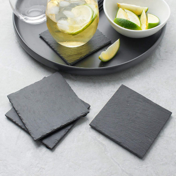 Luxurious Rustic 8-set Slate Table Drink Coasters