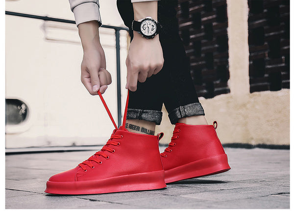 Men's Designer High Top Streetwear Lace Up Sneakers