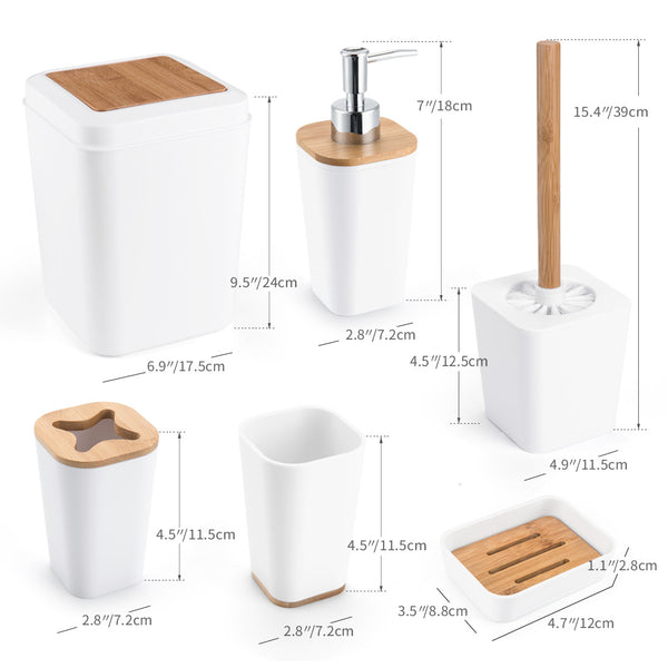 Set of 6 Luxury Clean Minimalist Bathroom Counter Set