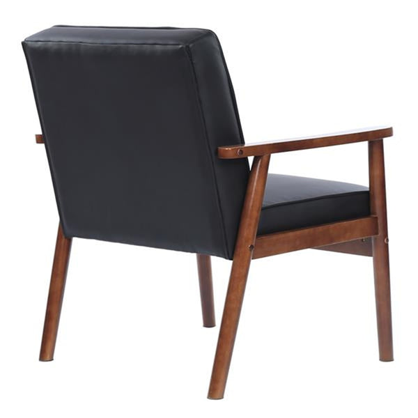 Classic Tufted Leather Wooden Office Accent Chair