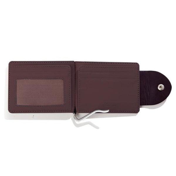 Men's Sleek Modern Thin Hasp Closure Leather Wallet