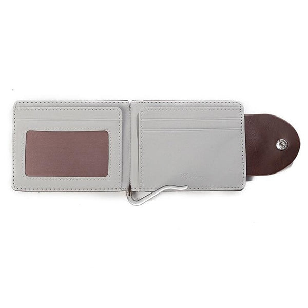 Men's Sleek Modern Thin Hasp Closure Leather Wallet