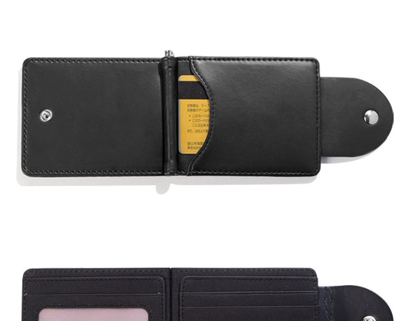 Men's Sleek Modern Thin Hasp Closure Leather Wallet