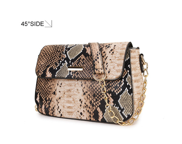 Elegant Women's Python Leather Clutch Shoulder Bag/Purse