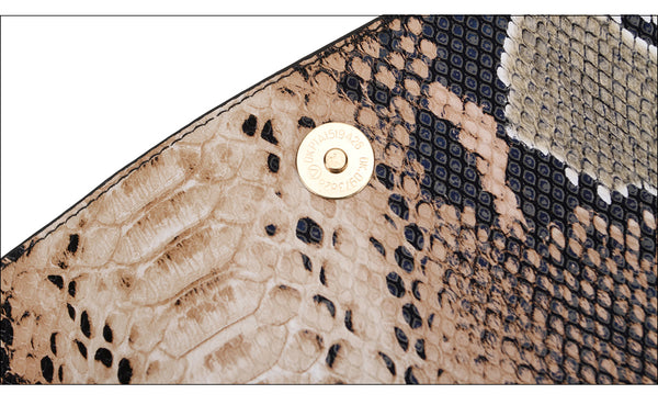 Elegant Women's Python Leather Clutch Shoulder Bag/Purse