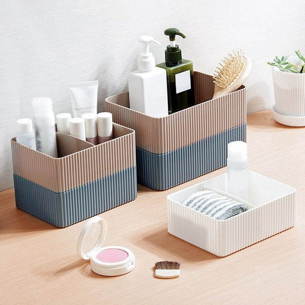 Stylish Groove Textured Stacking Bathroom Storage Boxes