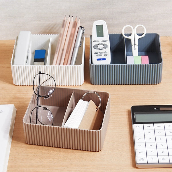 Stylish Groove Textured Stacking Bathroom Storage Boxes