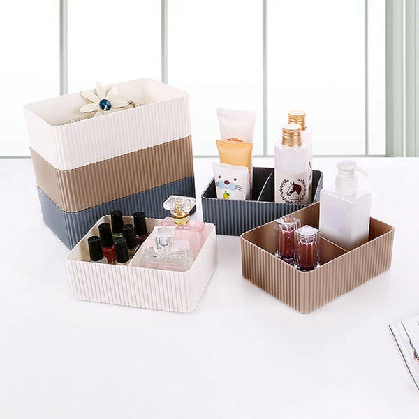 Stylish Groove Textured Stacking Bathroom Storage Boxes