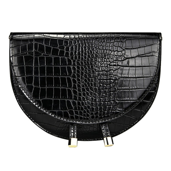 Elegant European Crocodile Saddle Shoulder Bag