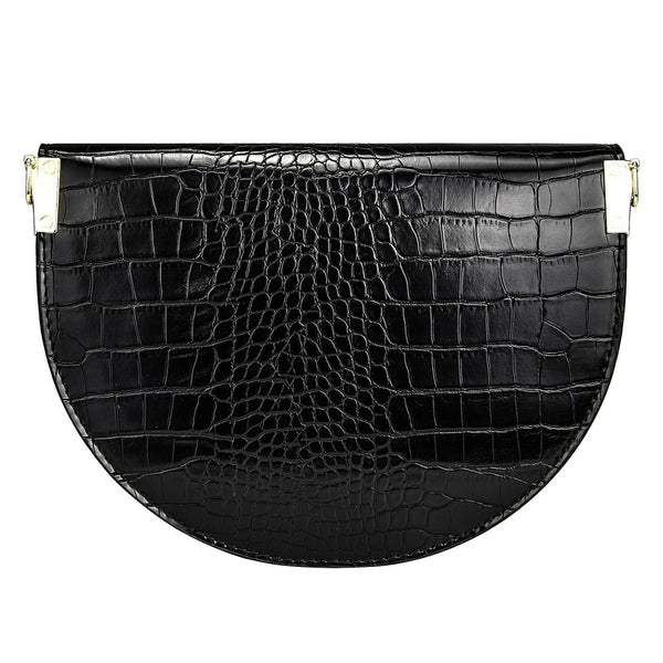 Elegant European Crocodile Saddle Shoulder Bag