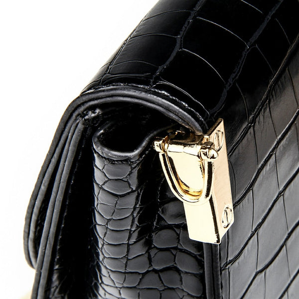 Elegant European Crocodile Saddle Shoulder Bag