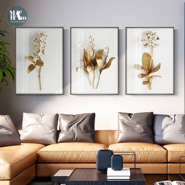 Modern Decor Gold Leaf Wall Art (Multiple Variations)