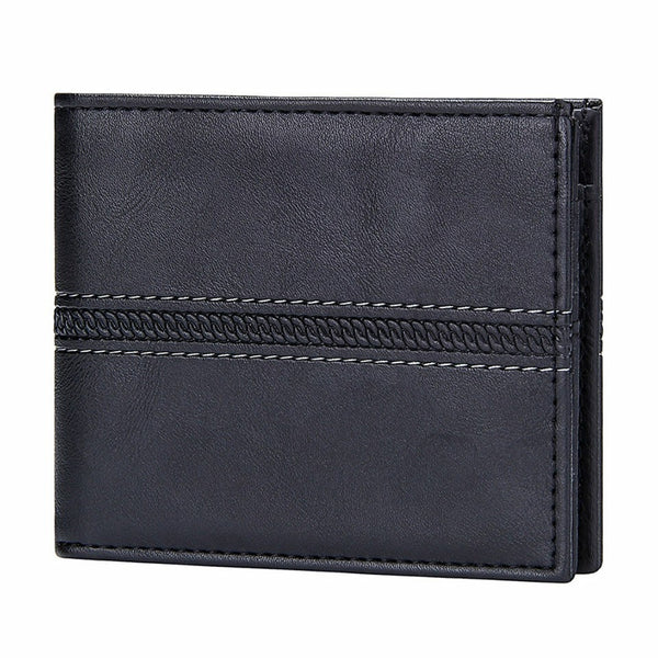 Men's Classic Bi-Fold Wallet w Closable Change Pouch