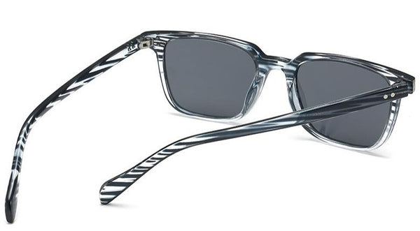 Men's Modern Zebra Dark Lens Transparent Sunglasses