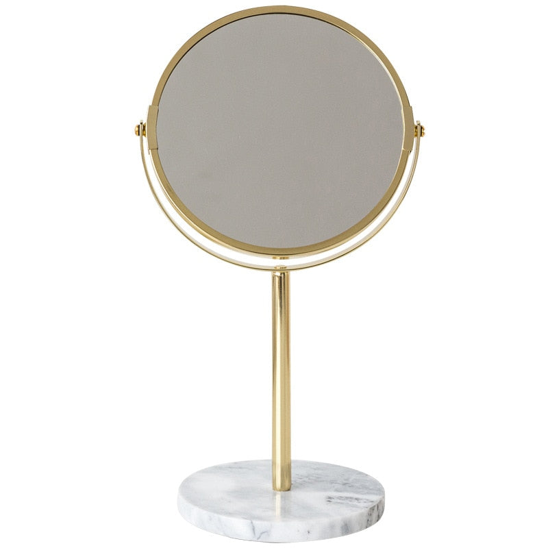 Luxury Marble Base Gold Makeup Grooming Mirror