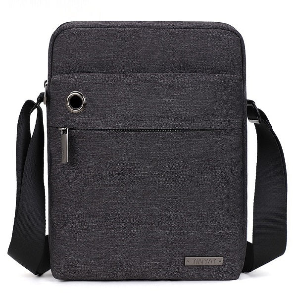 Men's Shoulder Messenger Bag w Earphone Tunnel